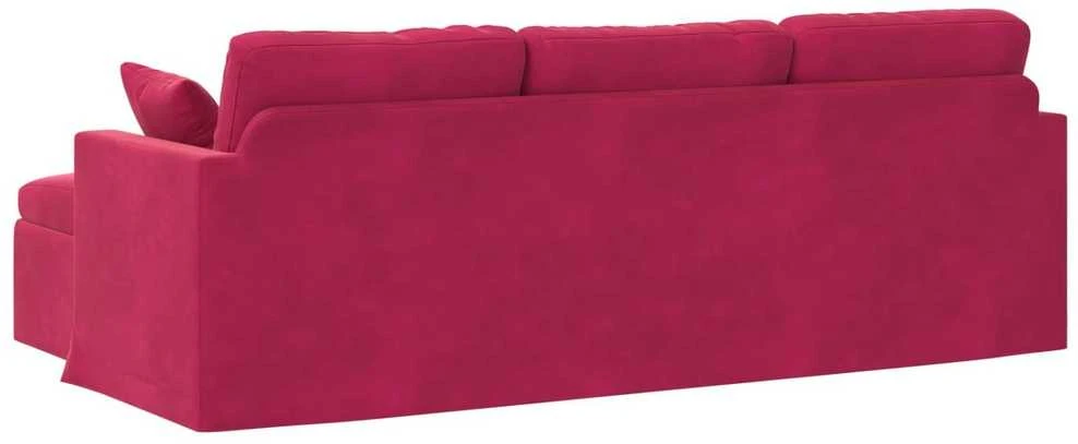 Sofa Vyno raudona 228 x 134 x 80 cm Aksomas