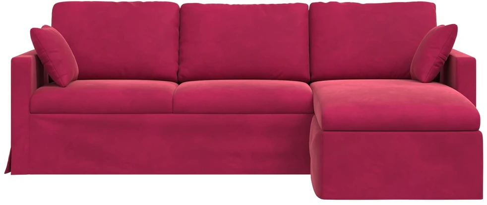 Sofa Vyno raudona 228 x 134 x 80 cm Aksomas