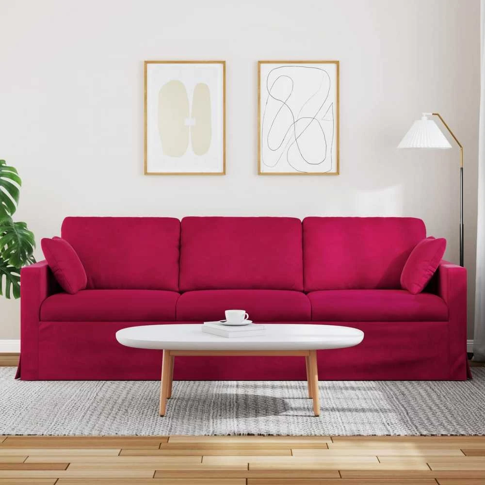 Sofa Vyno raudona 228 x 78 x 80 cm Aksomas