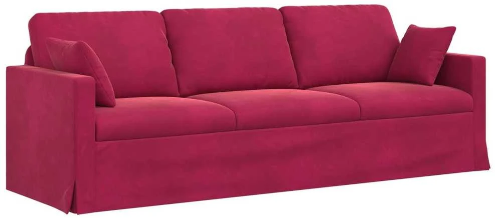 Sofa Vyno raudona 228 x 78 x 80 cm Aksomas