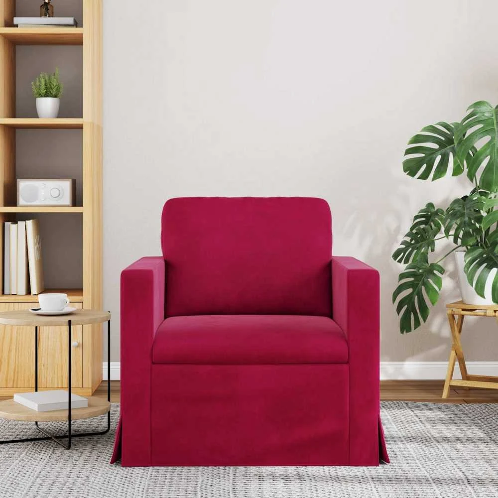 Sofa Vyno raudona 78 x 78 x 80 cm Aksomas