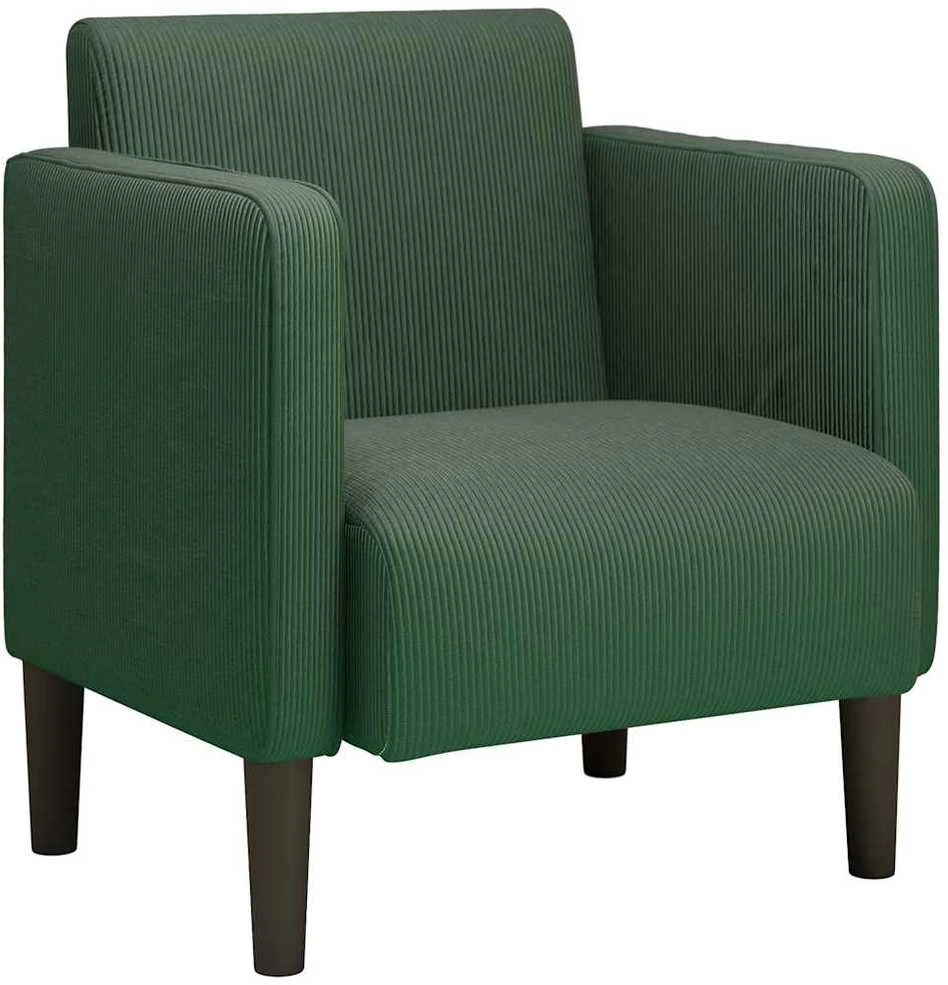 Fotelis Sofos kėdė su porankiais, tamsiai žalia, 54cm velveto audinys