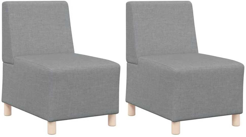 Modulinis sofa vienetas be rankų 2 vnt. Šviesiai pilka audinys