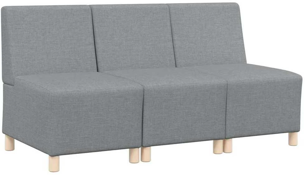 Modulinis sofa vienetas be rankų 3 vnt. Šviesiai pilka audinys