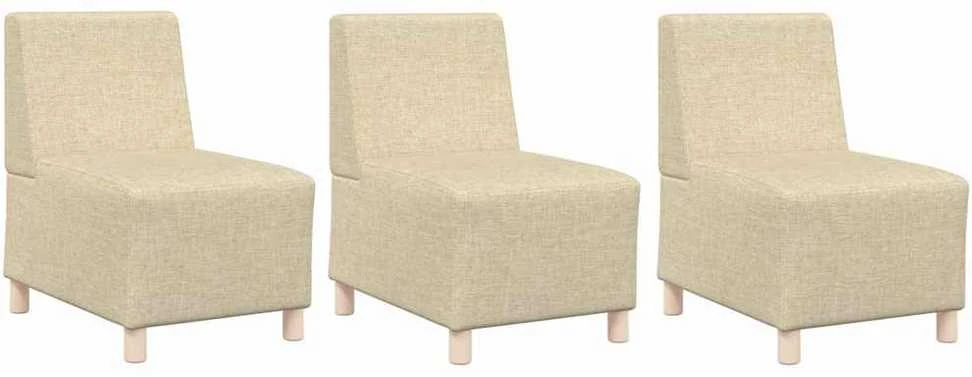 Modulinis sofa vienetas be rankų 3 vnt. Kreminė audinys