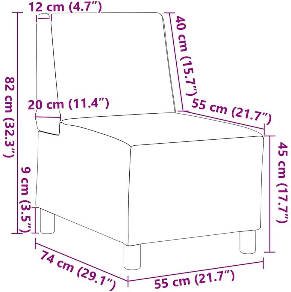 Modulinis sofa vienetas be rankų 2 vnt. Juoda audinys