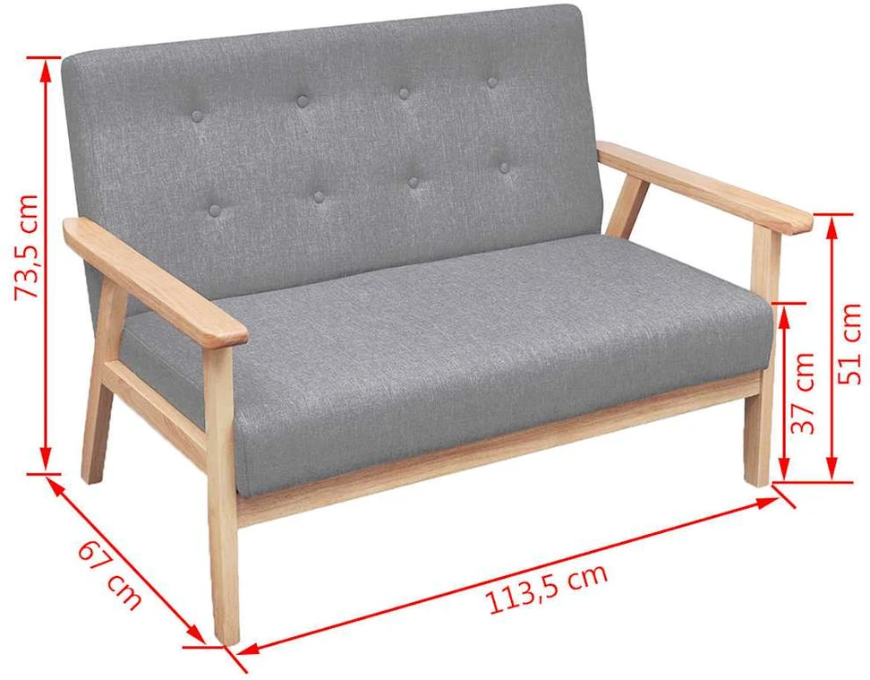Sofa Sofos komp., 2vnt., audinys, šviesiai pilkas