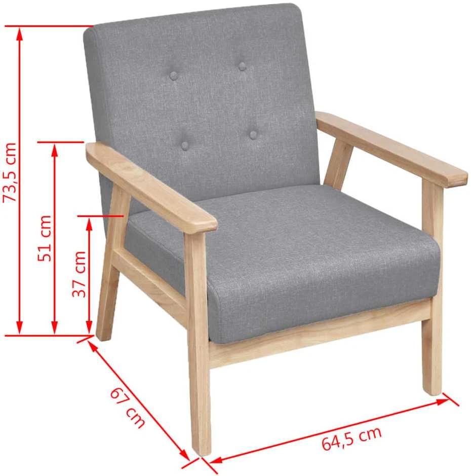 Sofa Sofos komp., 3 vnt., audinys, šviesiai pilkas
