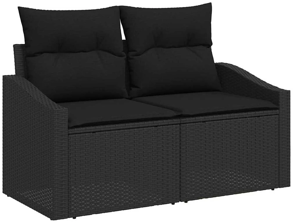 Sofos komplektas 10 vnt. Juoda poliratanas