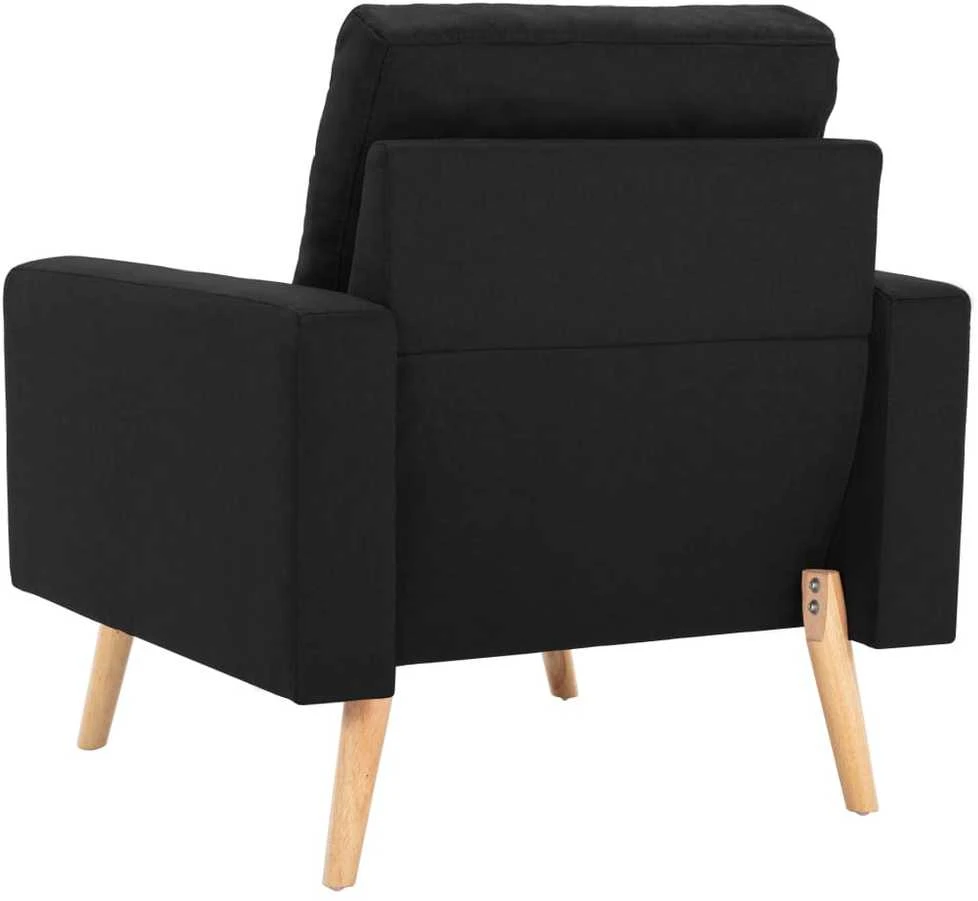 Sofa Sofos komplektas, 2 dalių, juodas, audinys (288702+288712)