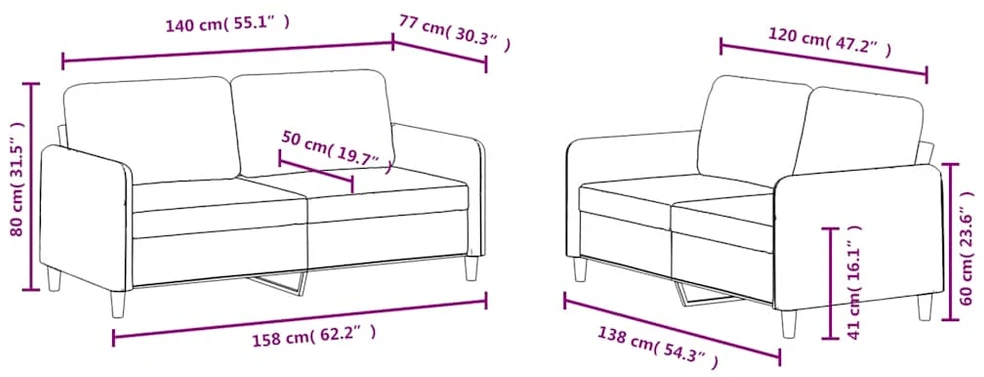 Sofa Sofos komplektas, 2 dalių, juodos spalvos, aksomas