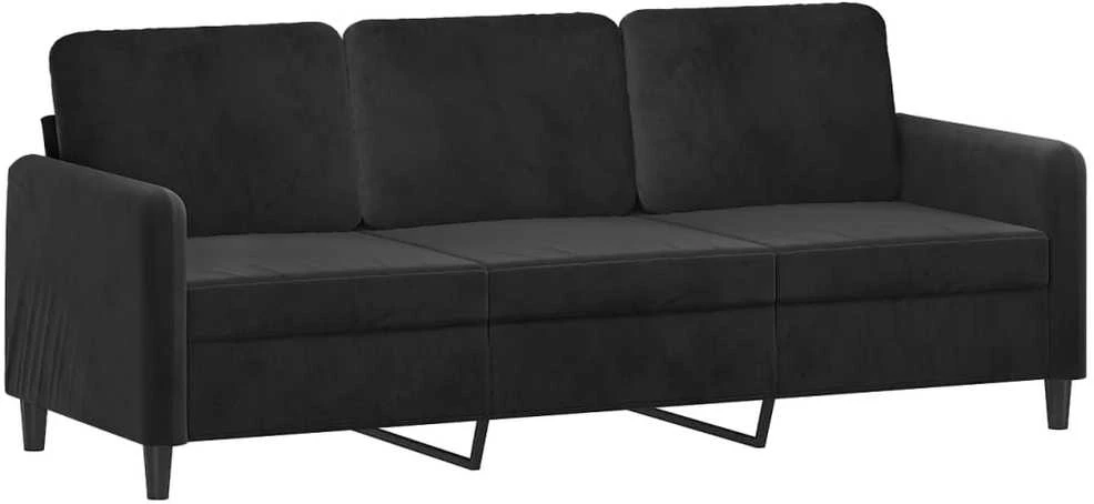 Sofa Sofos komplektas, 2 dalių, juodos spalvos, aksomas