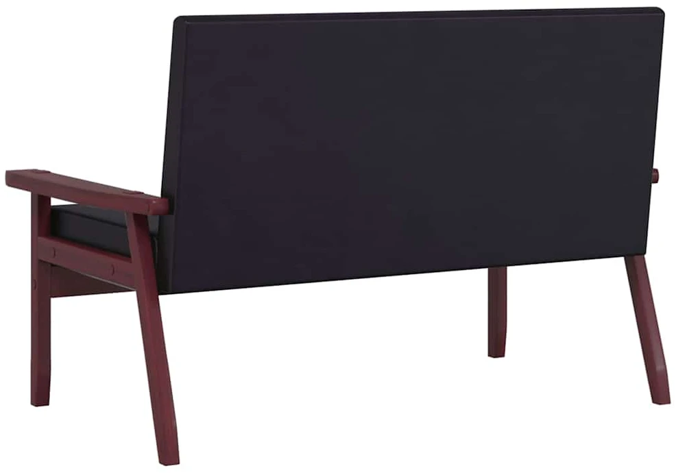 Sofa Sofos komplektas, 2 dalių, juodos spalvos, dirbtinė oda