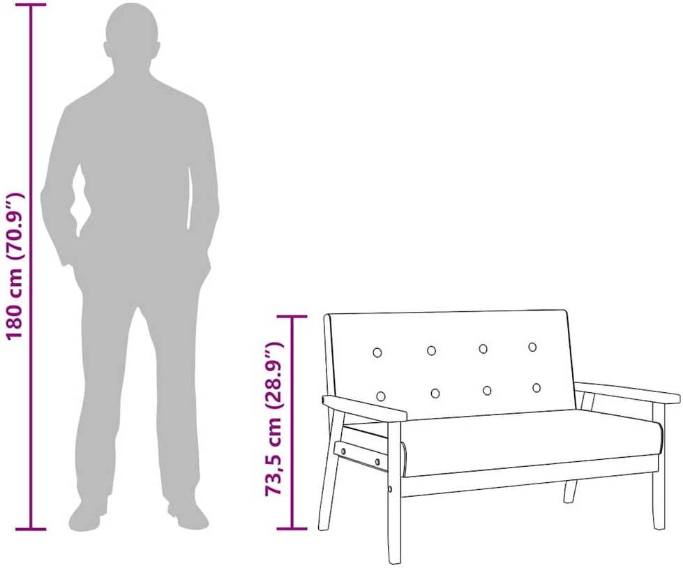 Sofa Sofos komplektas, 2 dalių, juodos spalvos, dirbtinė oda