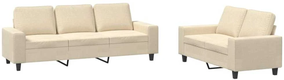 Sofa Sofos komplektas, 2 dalių, kreminės spalvos, audinys