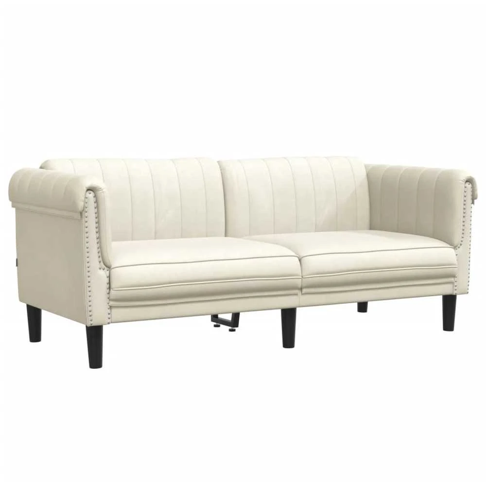 Sofa Sofos komplektas, 2 dalių, kreminės spalvos, aksomas