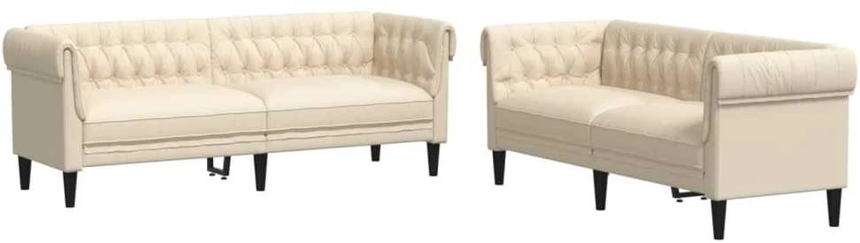Sofa Sofos komplektas, 2 dalių, kreminės spalvos, audinys