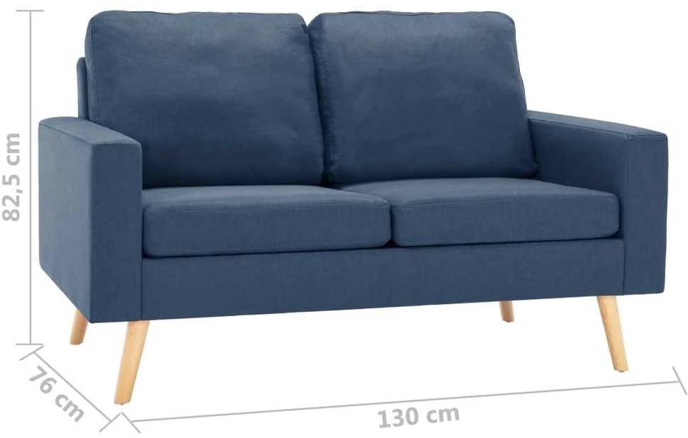 Sofa Sofos komplektas, 2 dalių, mėlynas, audinys (288697+288707)