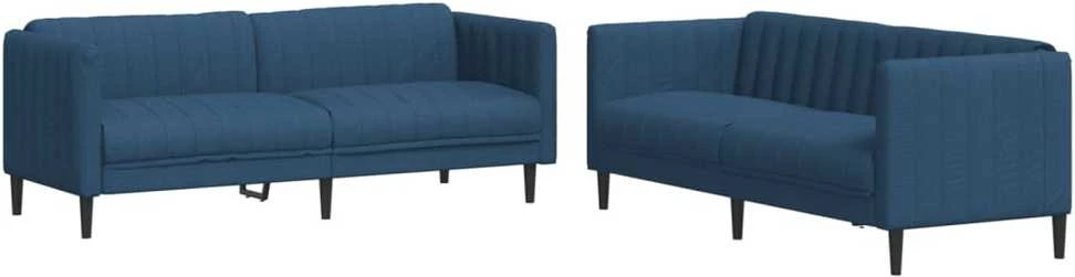 Sofa Sofos komplektas, 2 dalių, mėlynos spalvos, audinys