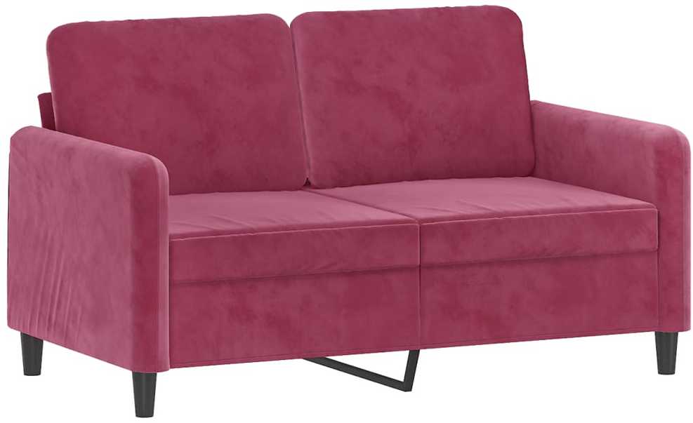 Sofa Sofos komplektas, 2 dalių, raudonojo vyno spalvos, aksomas