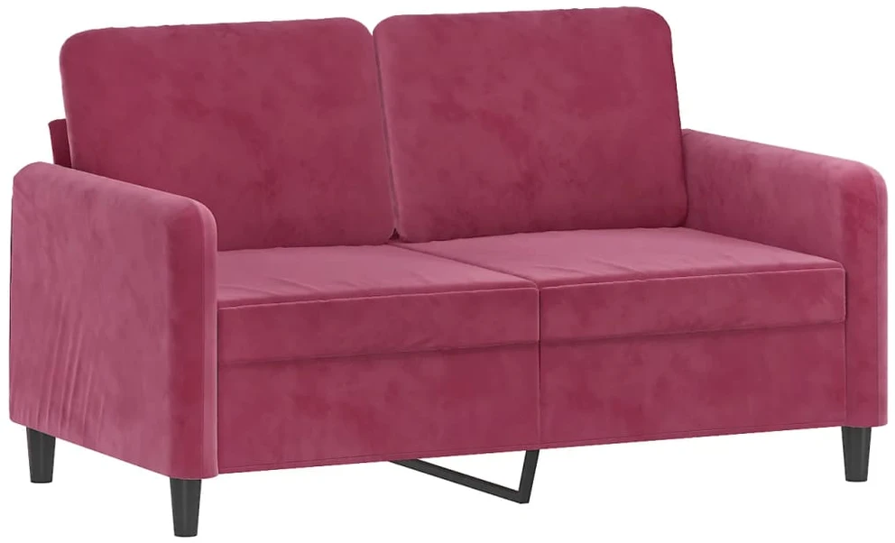 Sofa Sofos komplektas, 2 dalių, raudonojo vyno spalvos, aksomas