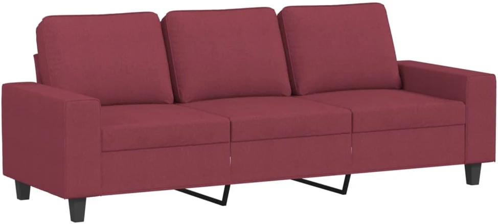 Sofa Sofos komplektas, 2 dalių, raudonojo vyno spalvos, audinys