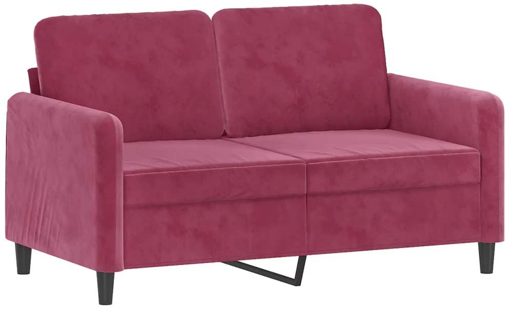 Sofa Sofos komplektas, 2 dalių, raudonojo vyno spalvos, aksomas