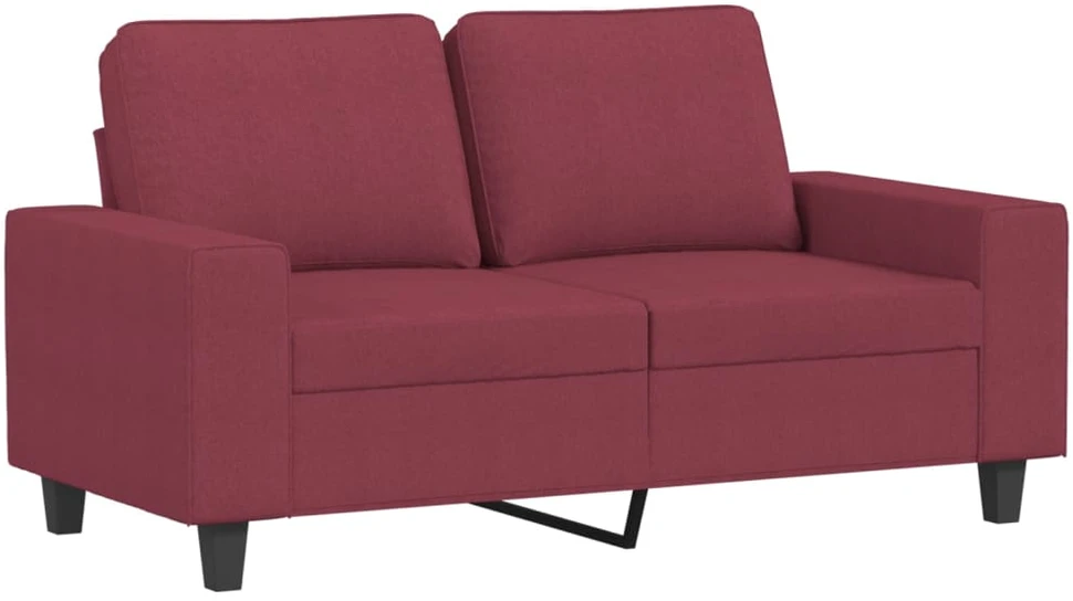 Sofa Sofos komplektas, 2 dalių, raudonojo vyno spalvos, audinys