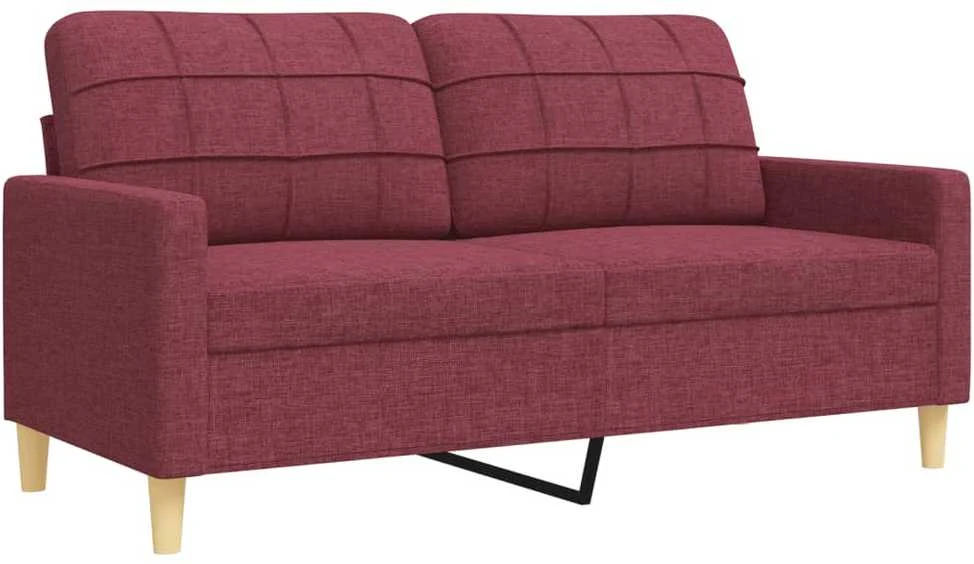 Sofa Sofos komplektas, 2 dalių, raudonojo vyno spalvos, audinys