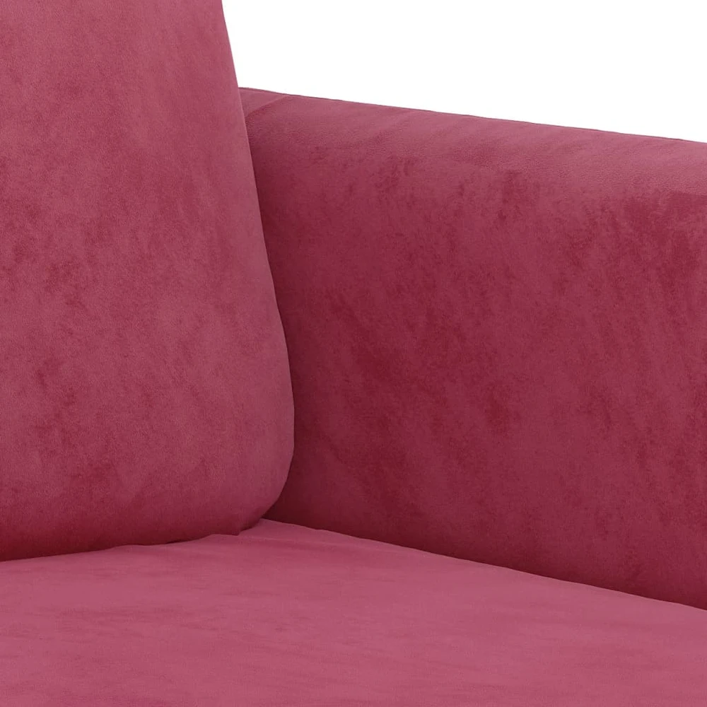 Sofa Sofos komplektas, 2 dalių, raudonojo vyno spalvos, aksomas
