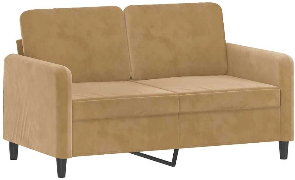 Sofa Sofos komplektas, 2 dalių, rudos spalvos, aksomas