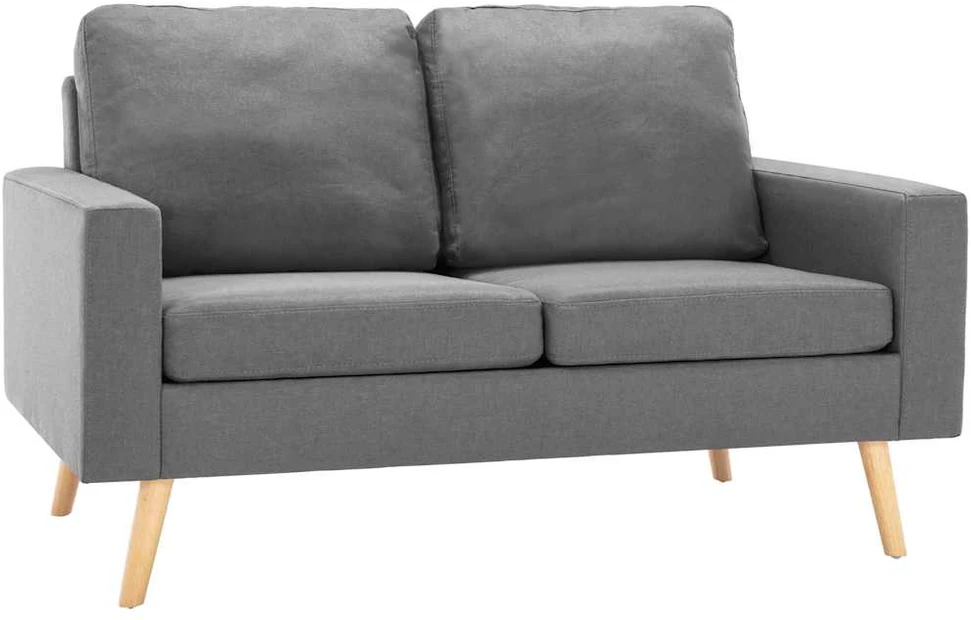 Sofa Sofos komplektas, 2 dalių, šviesiai pilkas, audinys