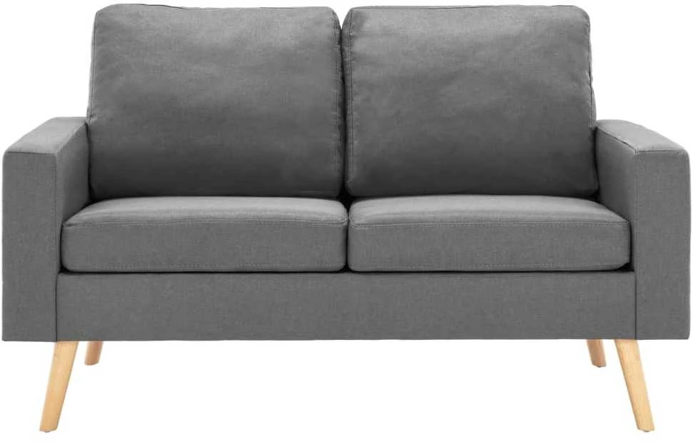 Sofa Sofos komplektas, 2 dalių, šviesiai pilkas, audinys