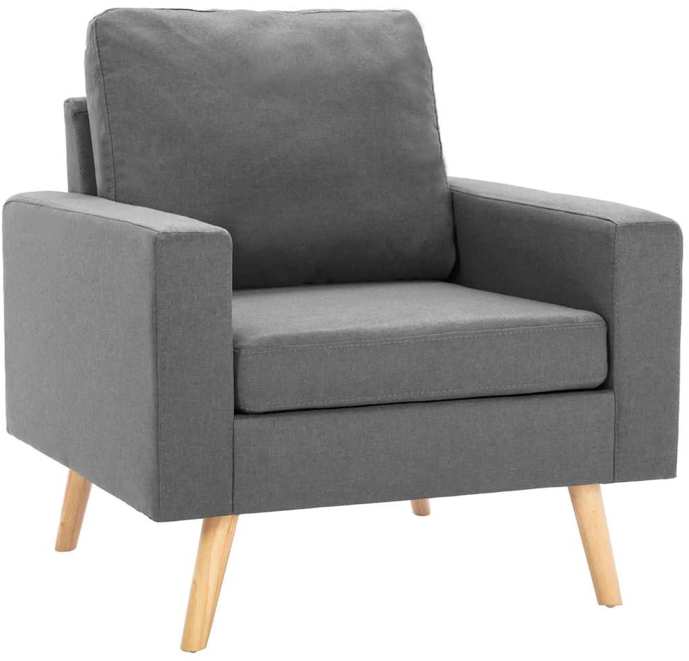 Sofa Sofos komplektas, 2 dalių, šviesiai pilkas, audinys