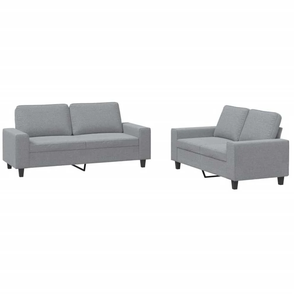 Sofa Sofos komplektas, 2 dalių, šviesiai pilkos spalvos, audinys