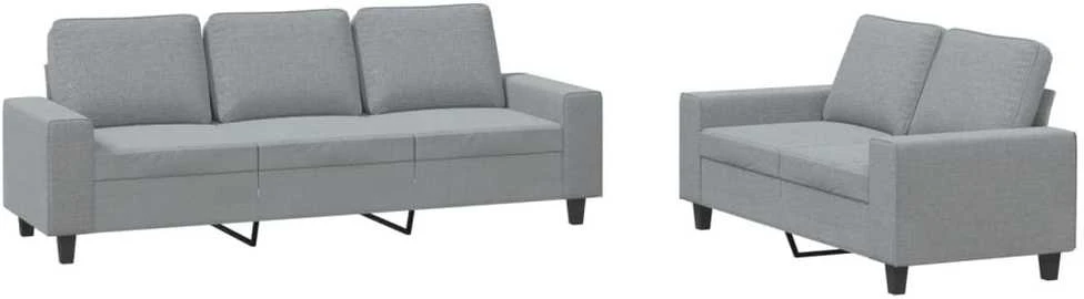 Sofa Sofos komplektas, 2 dalių, šviesiai pilkos spalvos, audinys