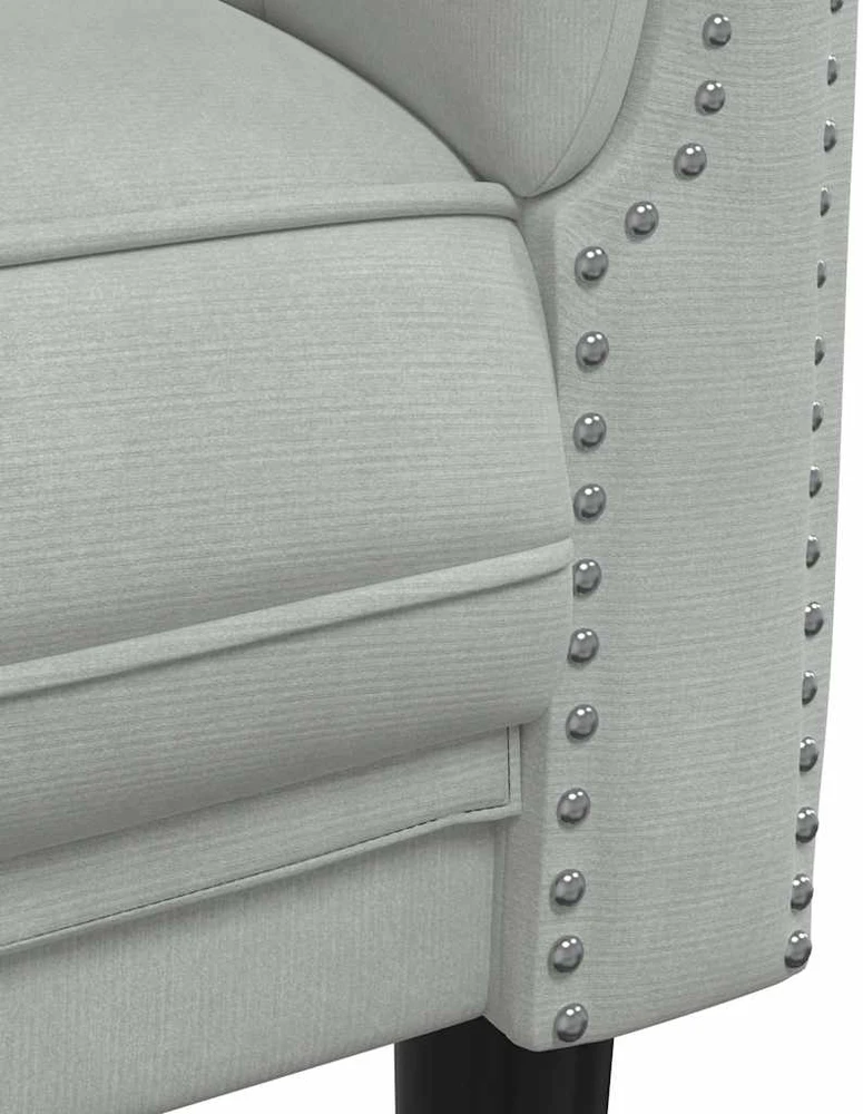 Sofa Sofos komplektas, 2 dalių, šviesiai pilkos spalvos, aksomas