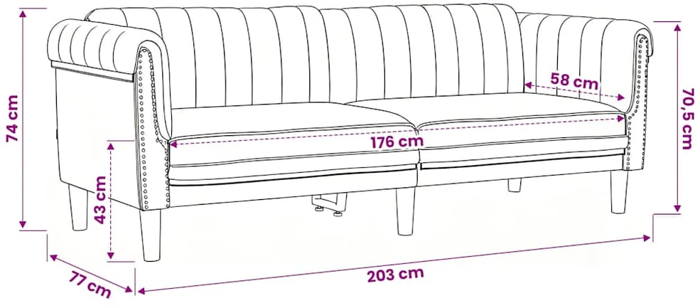 Sofa Sofos komplektas, 2 dalių, šviesiai pilkos spalvos, aksomas