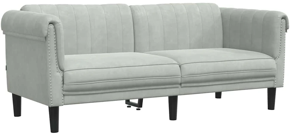 Sofa Sofos komplektas, 2 dalių, šviesiai pilkos spalvos, aksomas