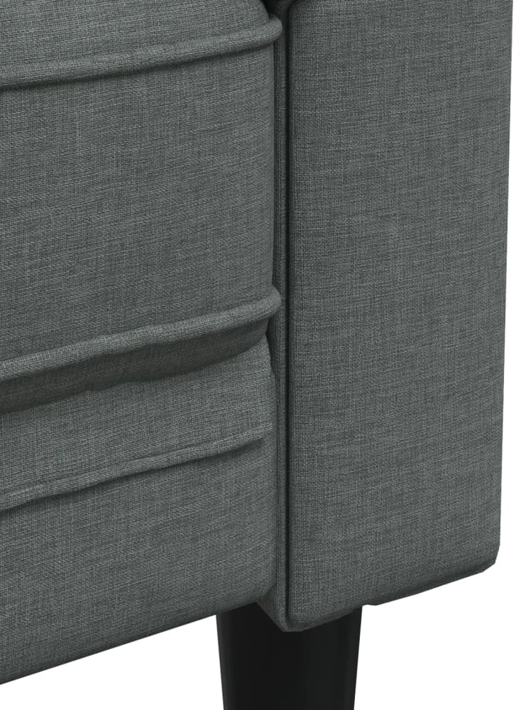 Sofa Sofos komplektas, 2 dalių, tamsiai pilkos spalvos, audinys