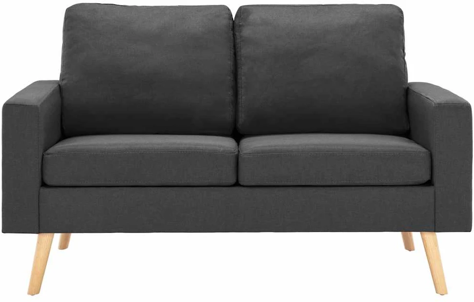 Sofa Sofos komplektas, 2 dalių, tamsiai pilkos spalvos, audinys