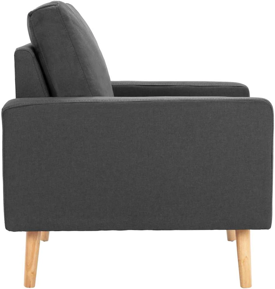 Sofa Sofos komplektas, 2 dalių, tamsiai pilkos spalvos, audinys