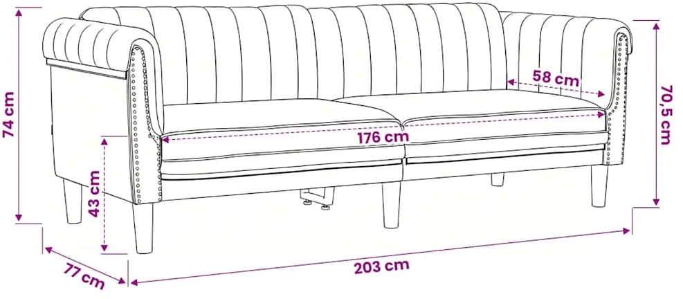 Sofa Sofos komplektas, 2 dalių, tamsiai pilkos spalvos, aksomas