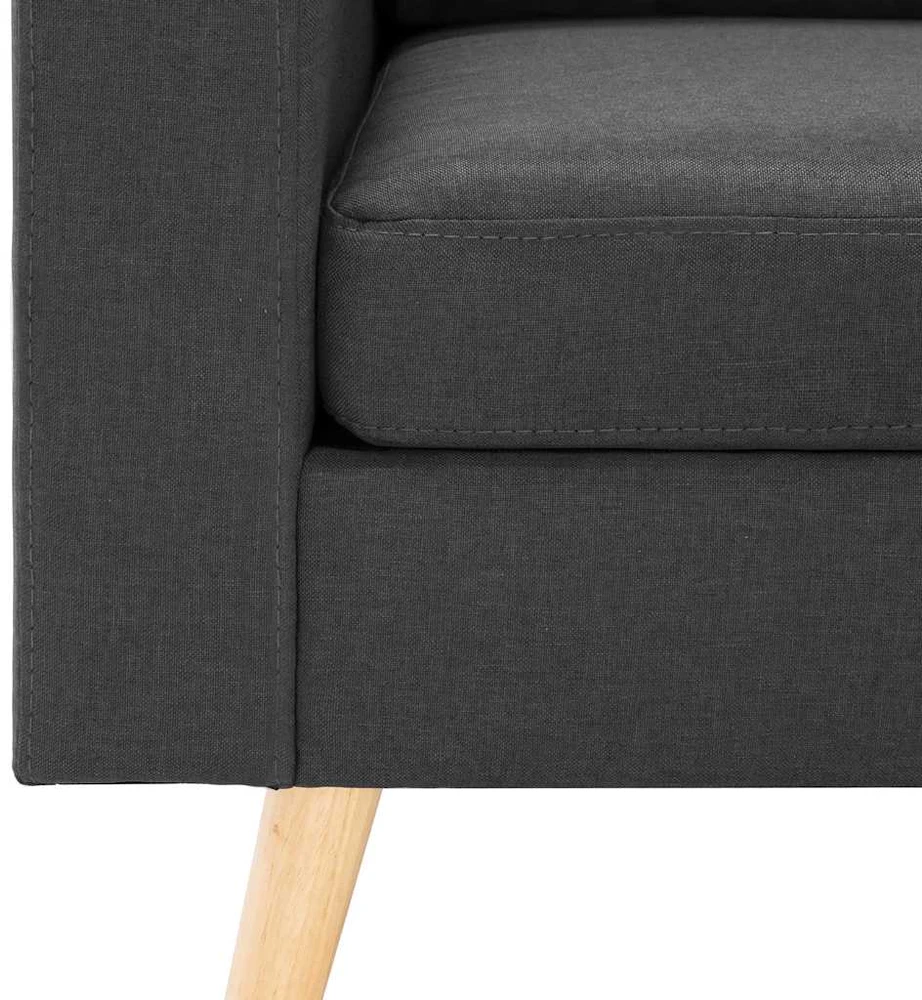Sofa Sofos komplektas, 2 dalių, tamsiai pilkos spalvos, audinys