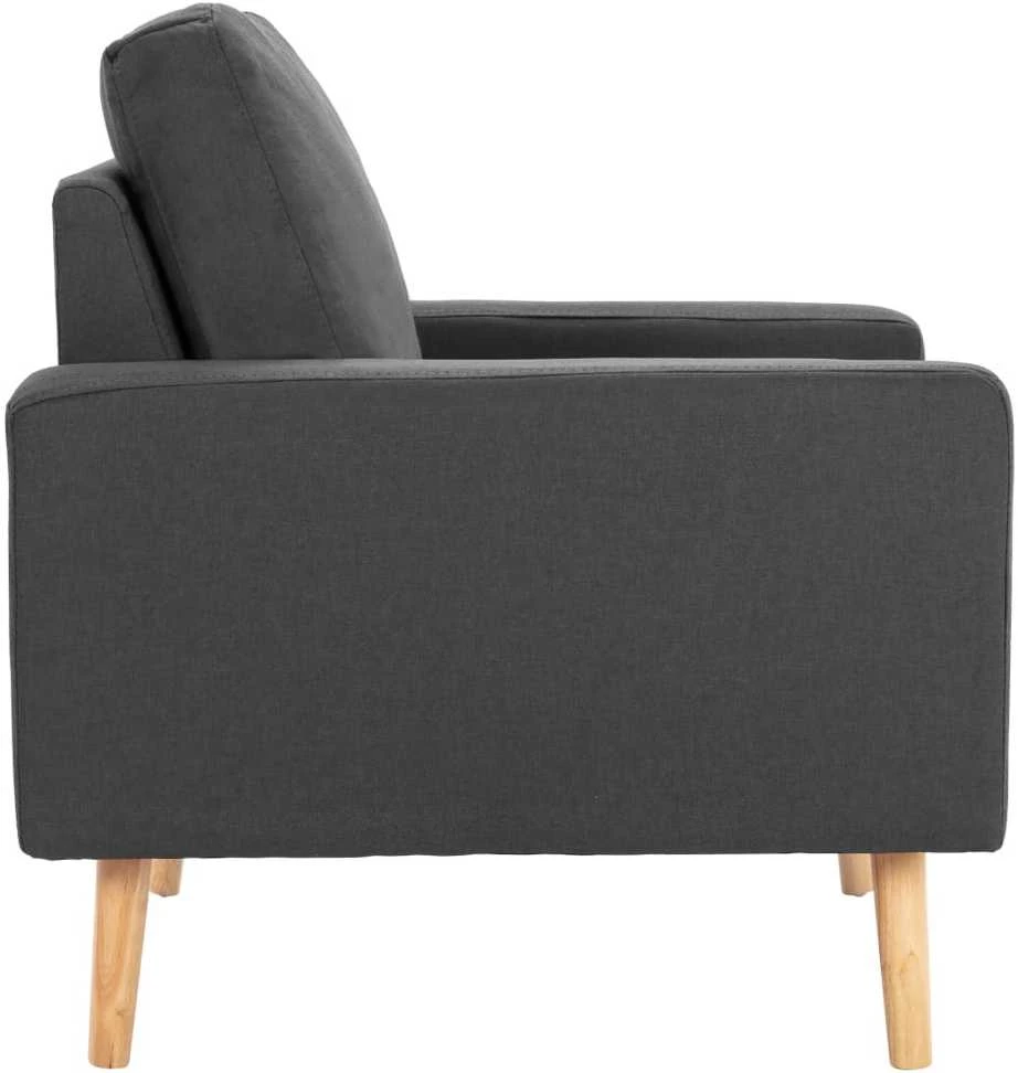 Sofa Sofos komplektas, 2 dalių, tamsiai pilkos spalvos, audinys