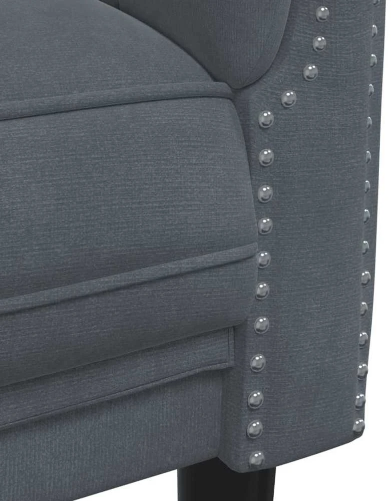 Sofa Sofos komplektas, 2 dalių, tamsiai pilkos spalvos, aksomas