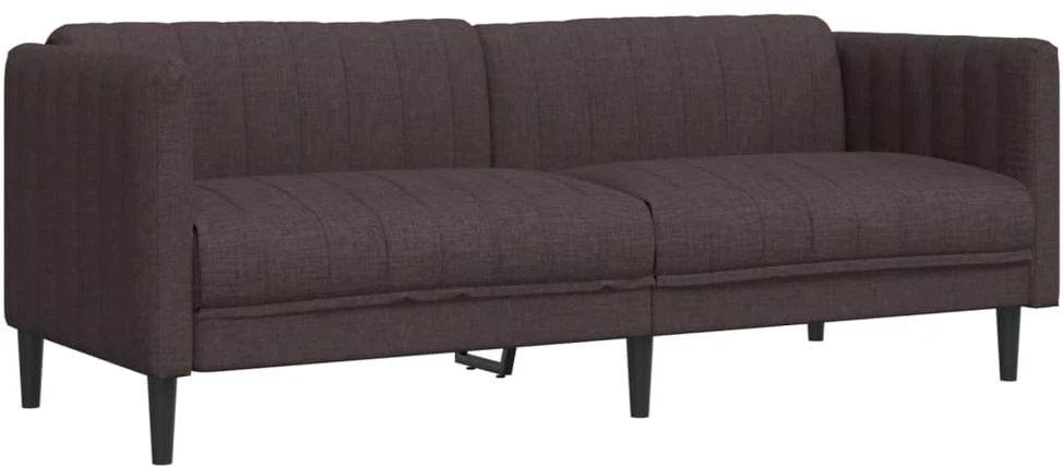 Sofa Sofos komplektas, 2 dalių, tamsiai rudos spalvos, audinys