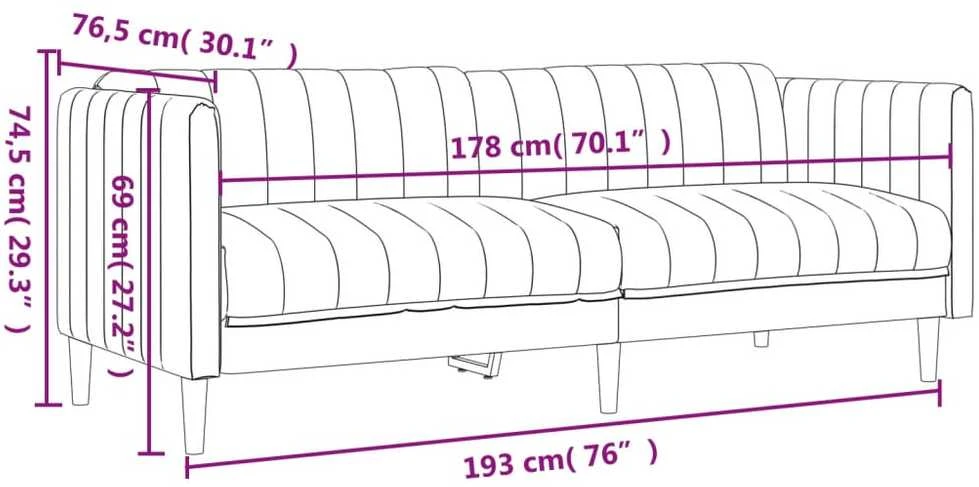 Sofa Sofos komplektas, 2 dalių, tamsiai rudos spalvos, audinys