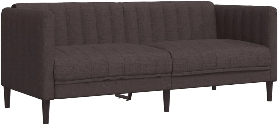 Sofa Sofos komplektas, 2 dalių, tamsiai rudos spalvos, audinys