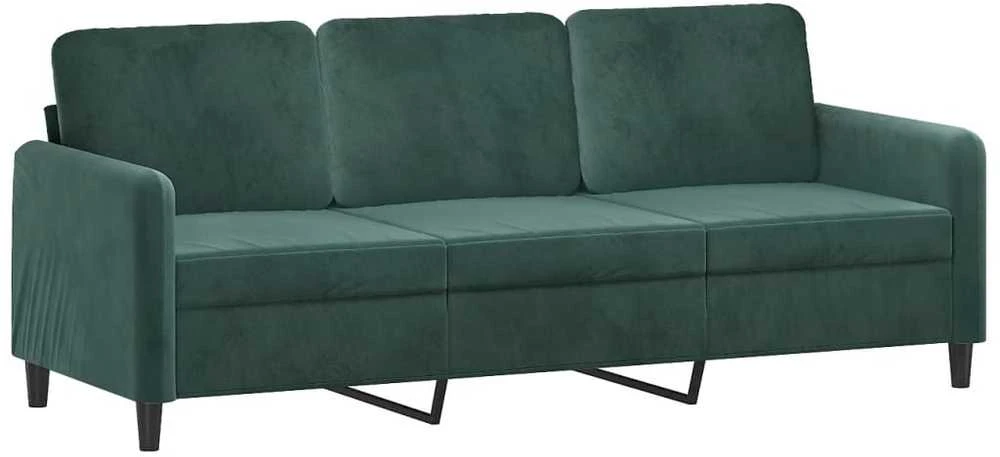 Sofa Sofos komplektas, 2 dalių, tamsiai žalios spalvos, aksomas